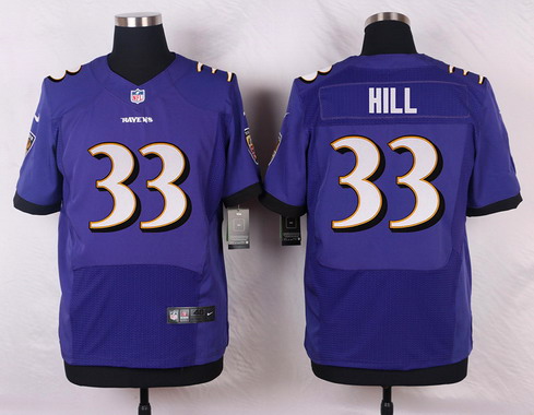 Men's Baltimore Ravens #33 Will Hill Purple Team Color NFL Nike Elite Stitched Jersey