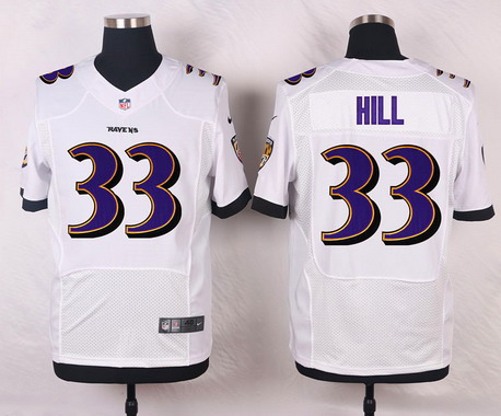 Men's Baltimore Ravens #33 Will Hill White Road NFL Nike Elite Jersey