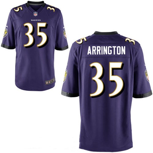 Men's Baltimore Ravens #35 Kyle Arrington Purple Team Color NFL Nike Elite Jersey