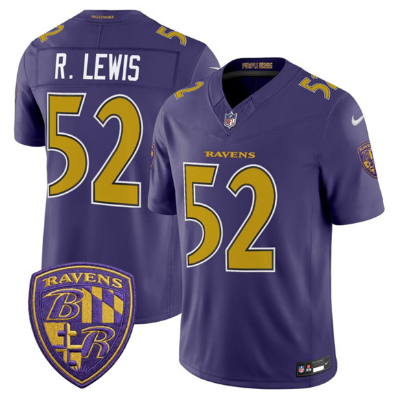 Men's Baltimore Ravens #52 Ray Lewis Purple 2026 F.U.S.E. Alternate Vapor Limited Football Stitched Jersey