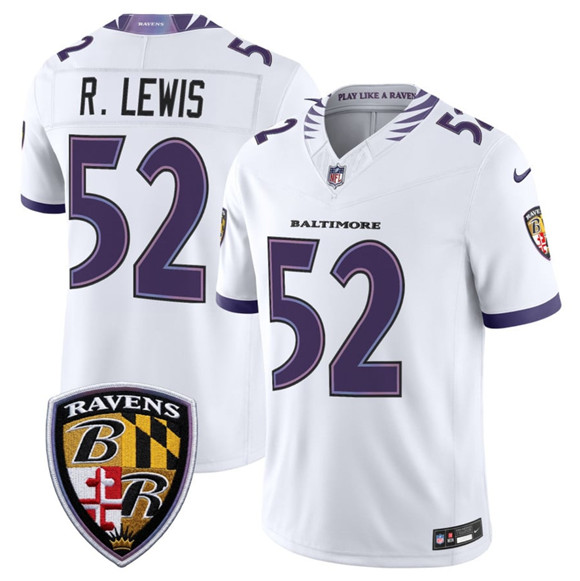 Men's Baltimore Ravens #52 Ray Lewis White 2026 F.U.S.E. Vapor Limited Football Stitched Jersey