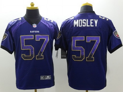 Men's Baltimore Ravens #57 C.J. Mosley Nike Drift Fashion Purple Elite Jersey