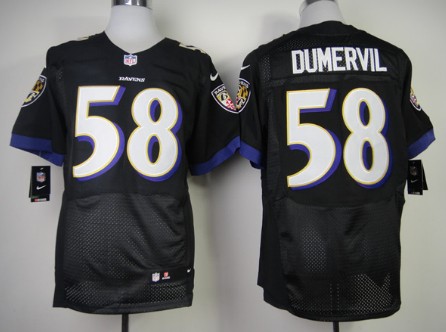 Men's Baltimore Ravens #58 Elvis Dumervil Nik Elite Jerse