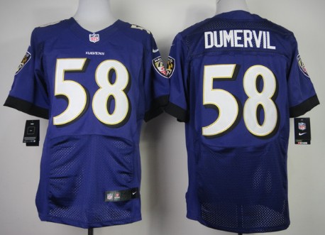 Men's Baltimore Ravens #58 Elvis Dumervil Nik Elite Stitched Jersey