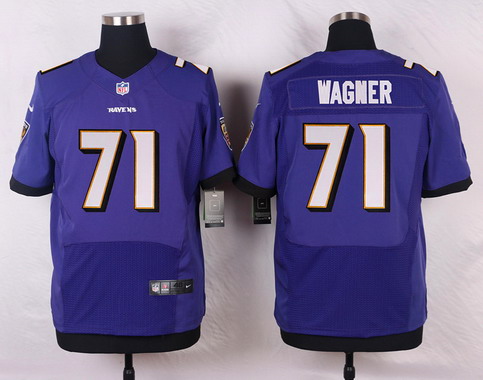 Men's Baltimore Ravens #71 Rick Wagner Purple Team Color NFL Nike Elite Jersey