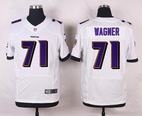 Men's Baltimore Ravens #71 Rick Wagner White Road NFL Nike Elite Stitched Jersey