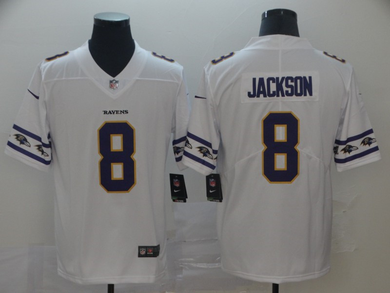 Men's Baltimore Ravens #8 Lamar Jackson Nike NFL team logo cool edition jerseys