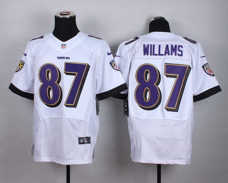 Men's Baltimore Ravens #87 Maxx Williams 2013 Nike White Elite Stitched Jersey