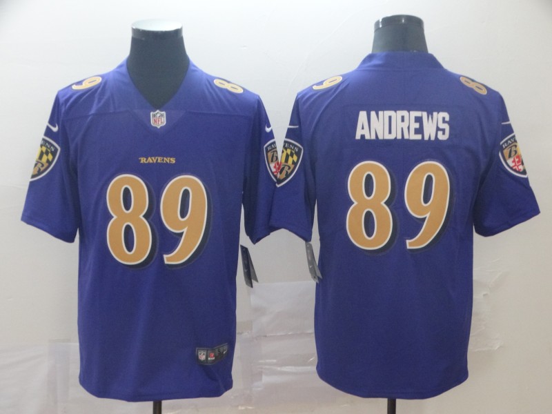 Men's Baltimore Ravens #89 Mark Andrews Nike Purple Color Rush Player Limited Football Stitched Jersey