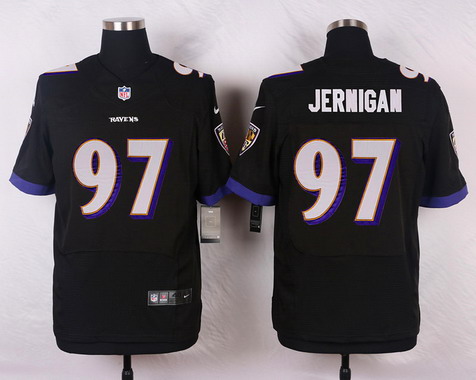 Men's Baltimore Ravens #97 Timmy Jernigan Nike Elite Black Alternate Stitched Jersey