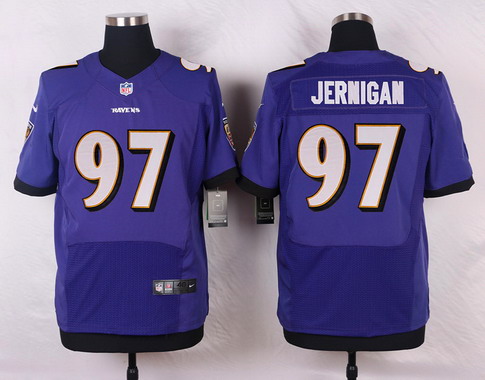 Men's Baltimore Ravens #97 Timmy Jernigan Nike Elite Purple Team Color Home Jersey