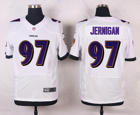 Men's Baltimore Ravens #97 Timmy Jernigan Nike Elite White Road Stitched Jersey