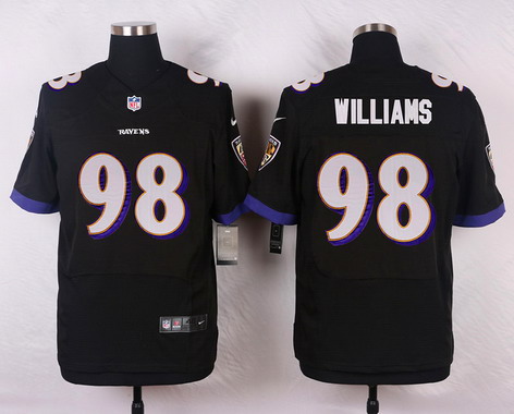 Men's Baltimore Ravens #98 Brandon Williams Black Alternate NFL Nike Elite Stitched Jersey