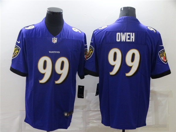 Men's Baltimore Ravens #99 Odafe Oweh Nike Purple Vapor Untouchable Limited Stitched Jersey