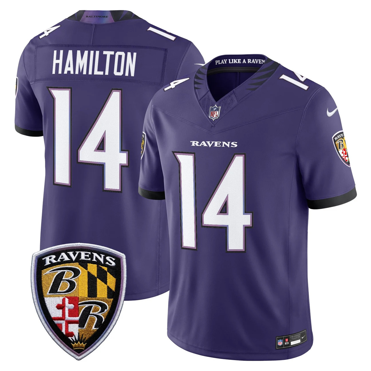 Men's Baltimore Ravens 2026 Vapor Limited Jersey #14 KYLE HAMILTON