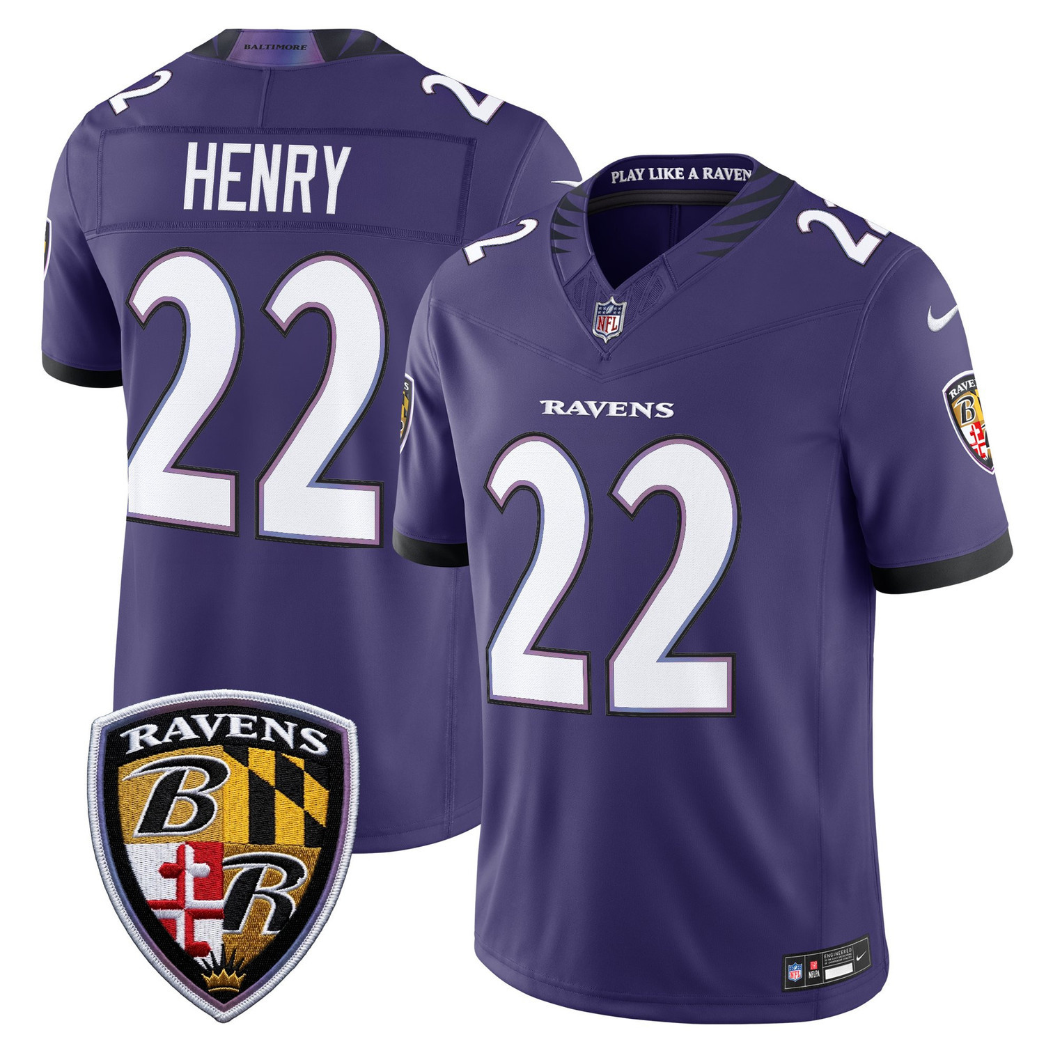 Men's Baltimore Ravens 2026 Vapor Limited Jersey #22 DERRICK HENRY