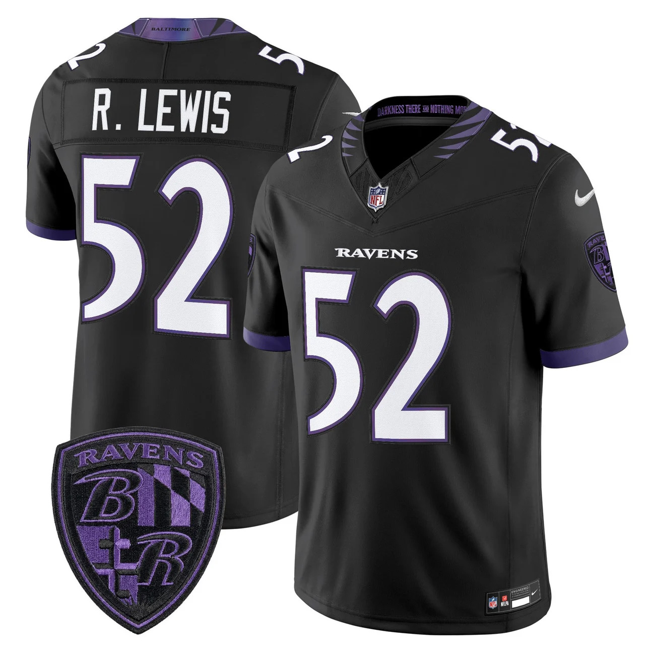 Men's Baltimore Ravens 2026 Vapor Limited Jersey BLACK #52 RAY LEWIS