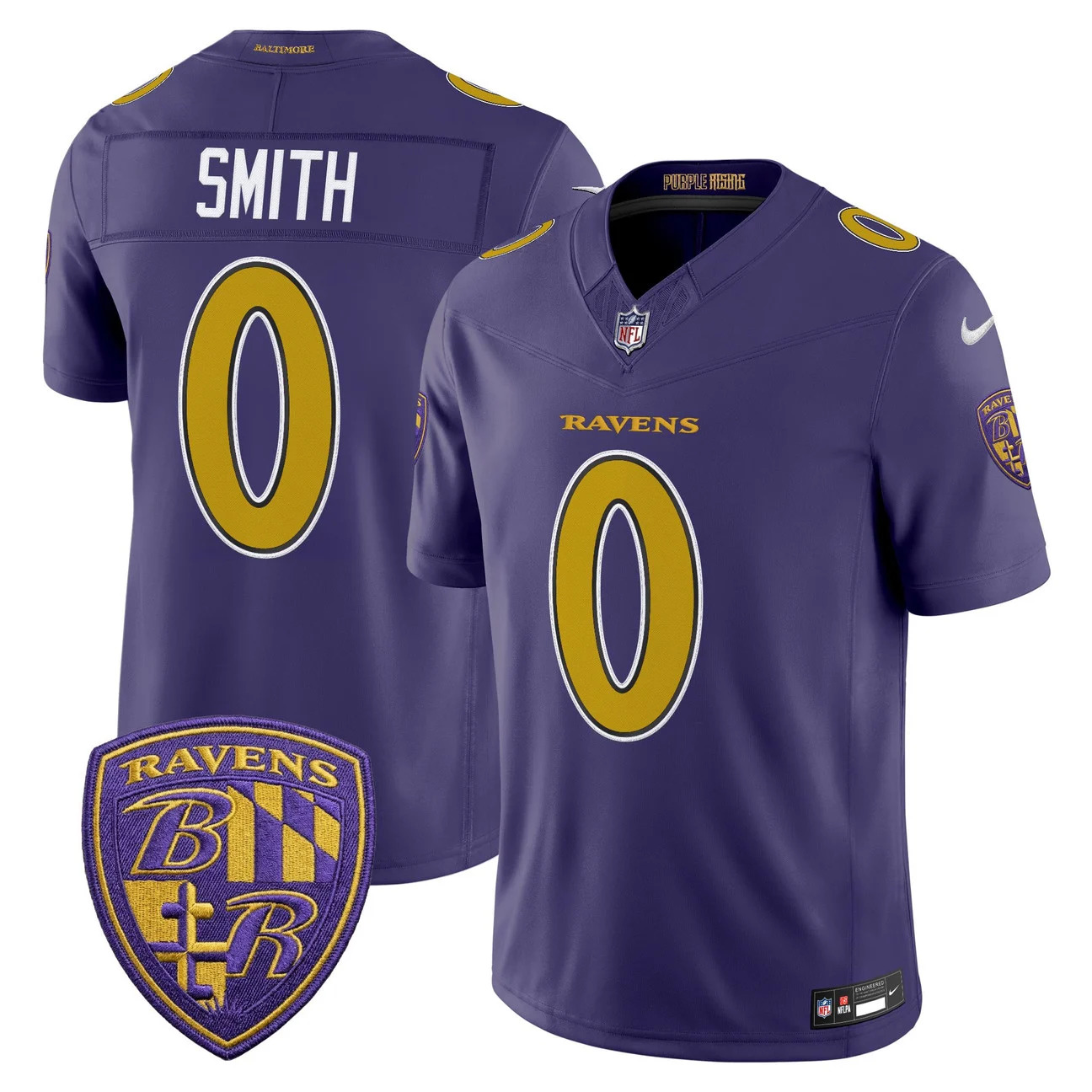 Men's Baltimore Ravens 2026 Vapor Limited Jersey PURPLE #0 ROQUAN SMITH