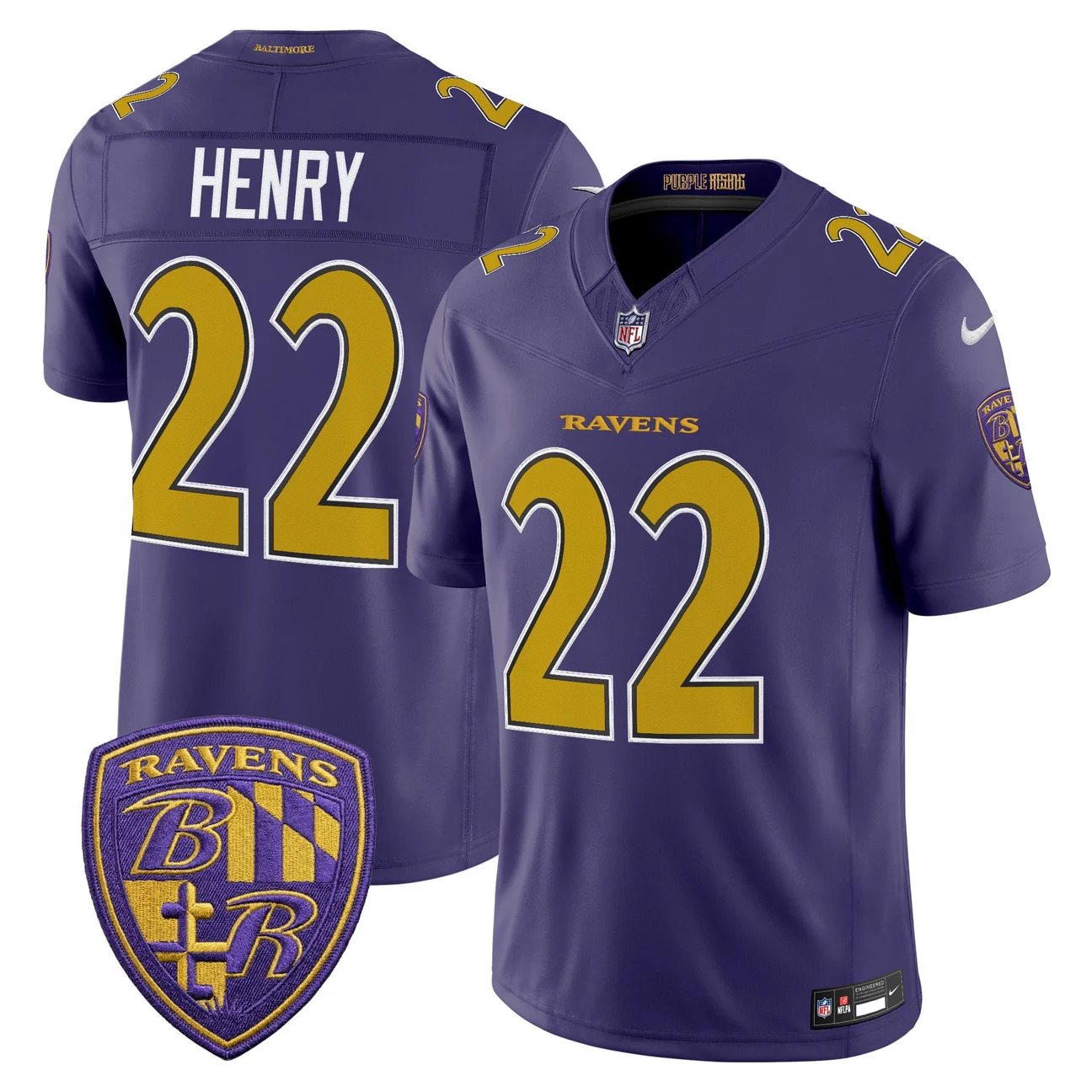 Men's Baltimore Ravens 2026 Vapor Limited Jersey PURPLE #22 DERRICK HENRY