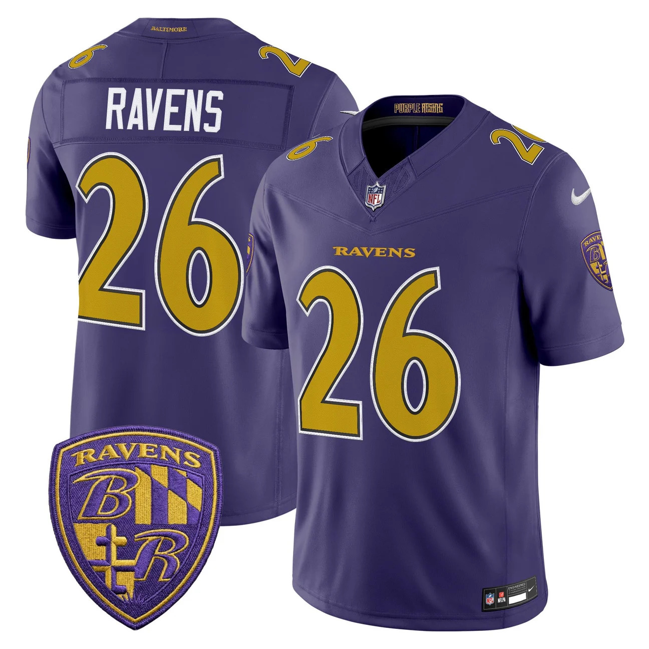Men's Baltimore Ravens 2026 Vapor Limited Jersey PURPLE #26 RAVENS