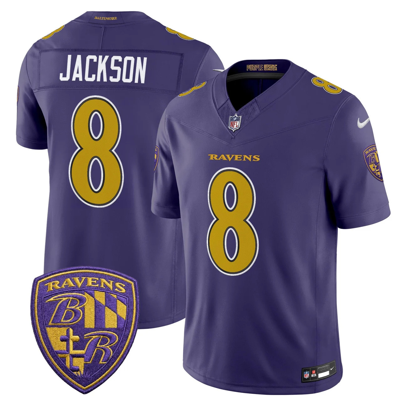 Men's Baltimore Ravens 2026 Vapor Limited Jersey PURPLE #8 LAMAR JACKSON