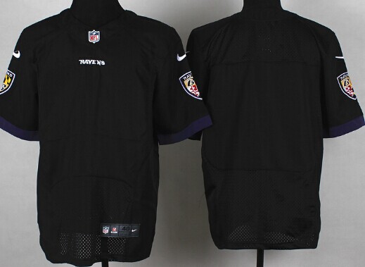 Men's Baltimore Ravens Blank Black Nik Elite Jersey