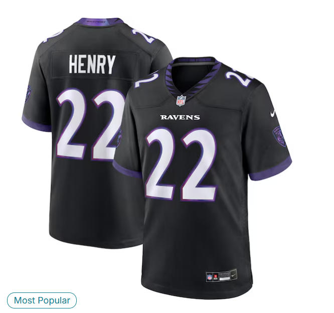 Men's Baltimore Ravens Derrick Henry Nike Black Alternate Game Jersey