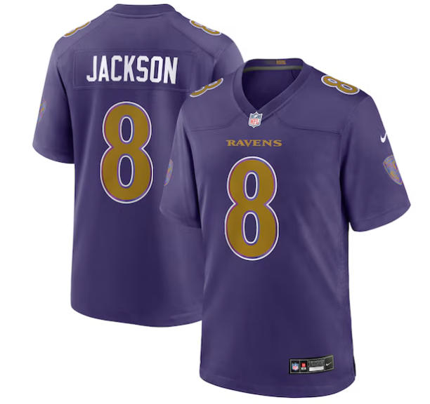 Men's Baltimore Ravens Lamar Jackson Nike Purple Alternate Game Jersey