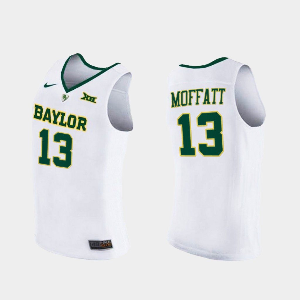 Men's Baylor Bears #13 Jackson Moffatt Nike White NCAA College Basketball Jersey