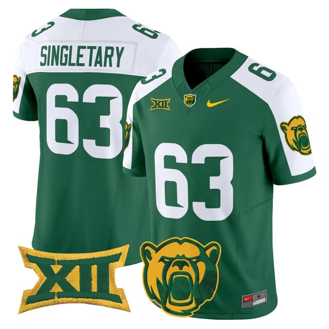Men's Baylor Bears 2025 Vapor Limited Jersey #63 Mike Singletary