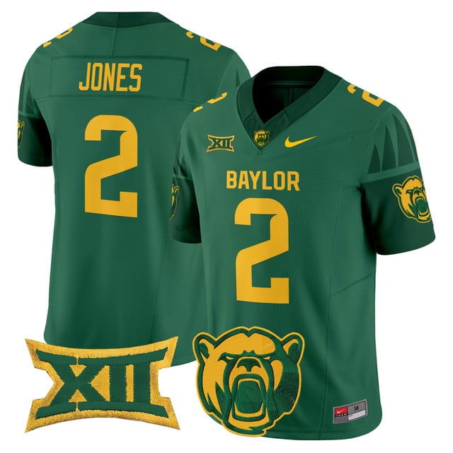 Men's Baylor Bears 2025 Vapor Limited Jersey V2 green #2 Matt Jones