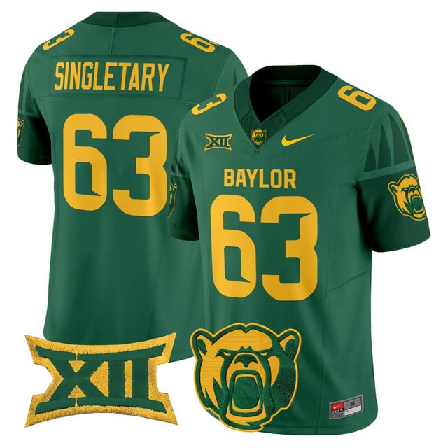 Men's Baylor Bears 2025 Vapor Limited Jersey V2 green #63 Mike Singletary