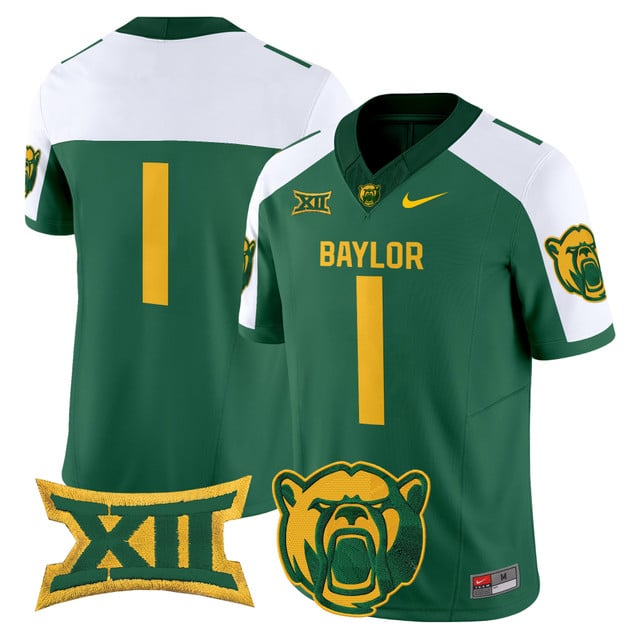 Men's Baylor Bears 2025 Vapor Limited Jersey V2 green white #1