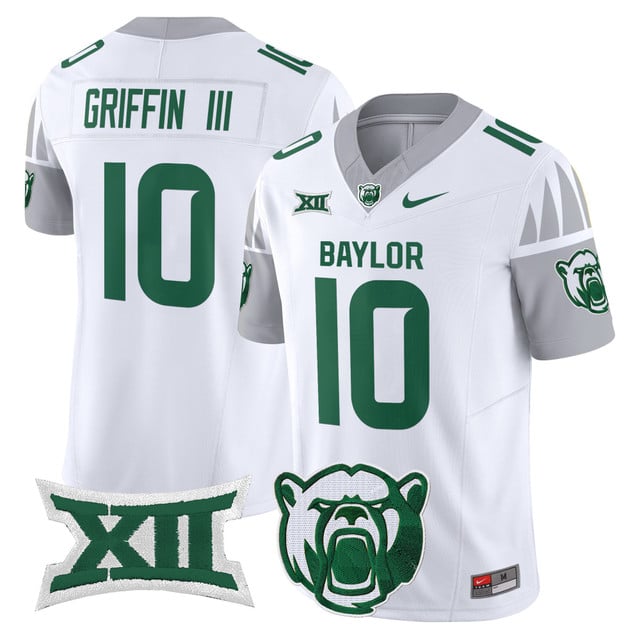 Men's Baylor Bears 2025 Vapor Limited Jersey V2 white #10 Robert Griffin III