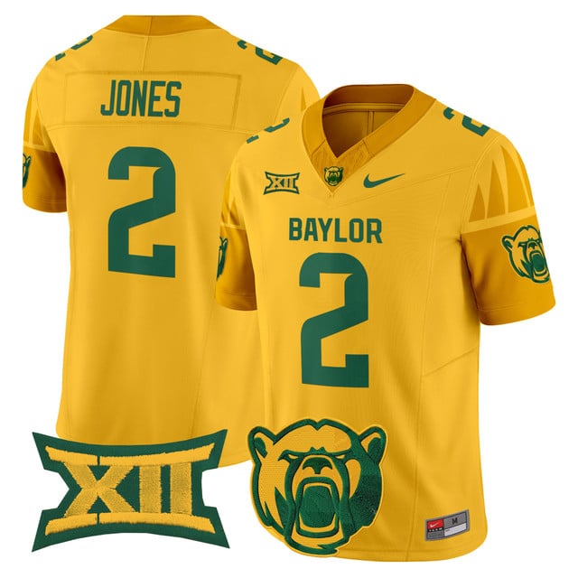 Men's Baylor Bears 2025 Vapor Limited Jersey V2 yellow #2 Matt Jones