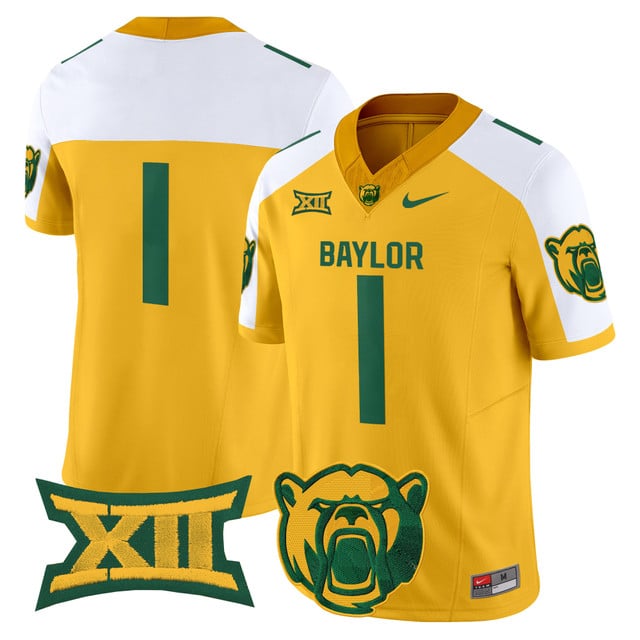 Men's Baylor Bears 2025 Vapor Limited Jersey V2 yellow white #1