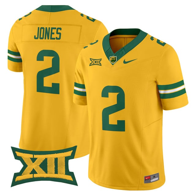 Men's Baylor Bears 2025 Vapor Limited Jersey gold #2 Matt Jones