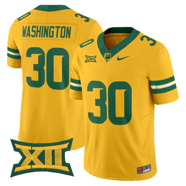 Men's Baylor Bears 2025 Vapor Limited Jersey gold #30 Bryson Washington