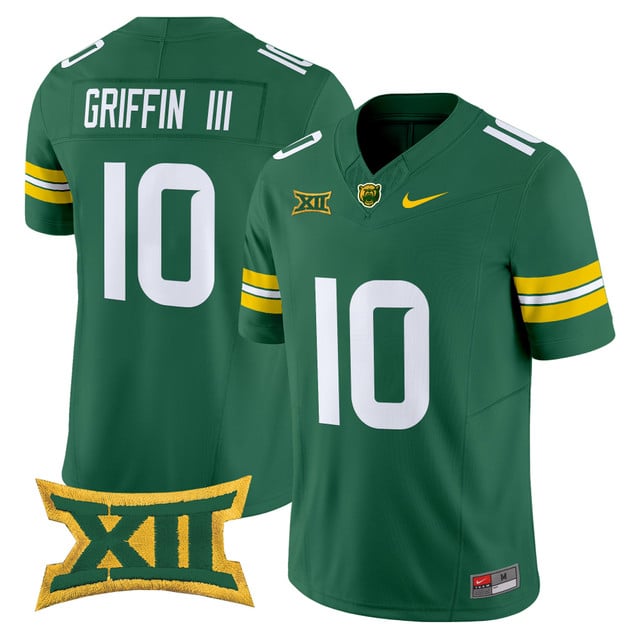 Men's Baylor Bears 2025 Vapor Limited Jersey green #10 Robert Griffin III