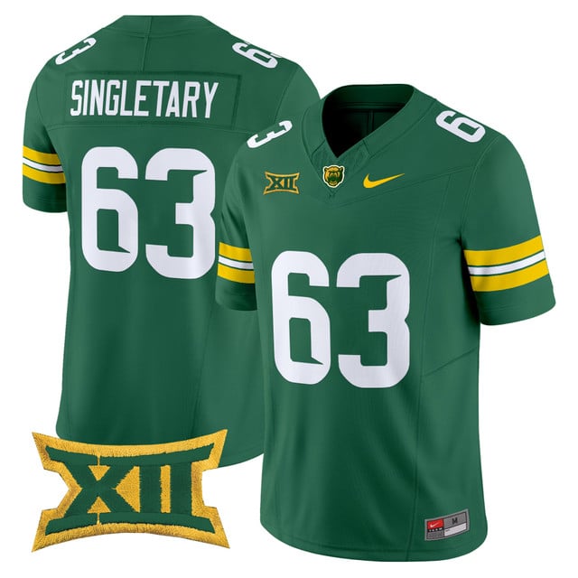 Men's Baylor Bears 2025 Vapor Limited Jersey green #63 Mike Singletary