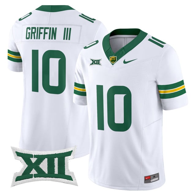 Men's Baylor Bears 2025 Vapor Limited Jersey white #10 Robert Griffin III