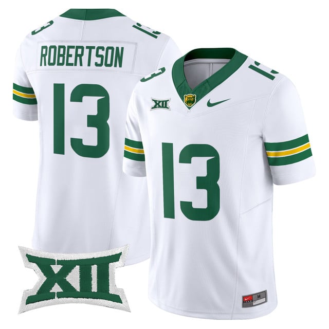 Men's Baylor Bears 2025 Vapor Limited Jersey white #13 Sawyer Robertson