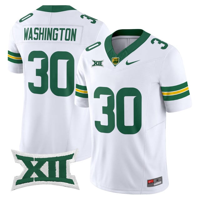 Men's Baylor Bears 2025 Vapor Limited Jersey white #30 Bryson Washington