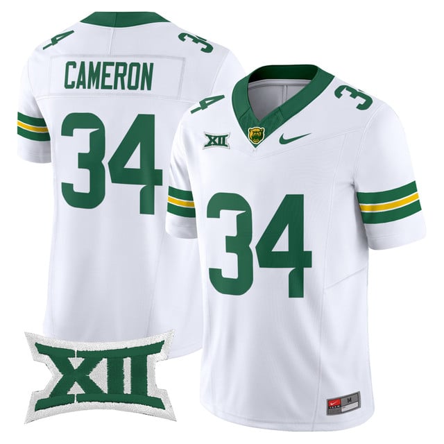 Men's Baylor Bears 2025 Vapor Limited Jersey white #34 Josh Cameron