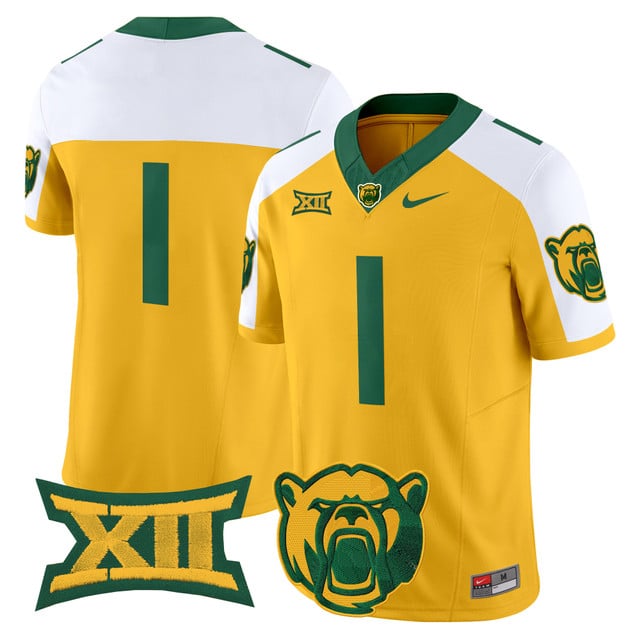Men's Baylor Bears 2025 Vapor Limited Jersey yellow white #1