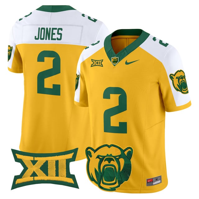 Men's Baylor Bears 2025 Vapor Limited Jersey yellow white #2 Matt Jones