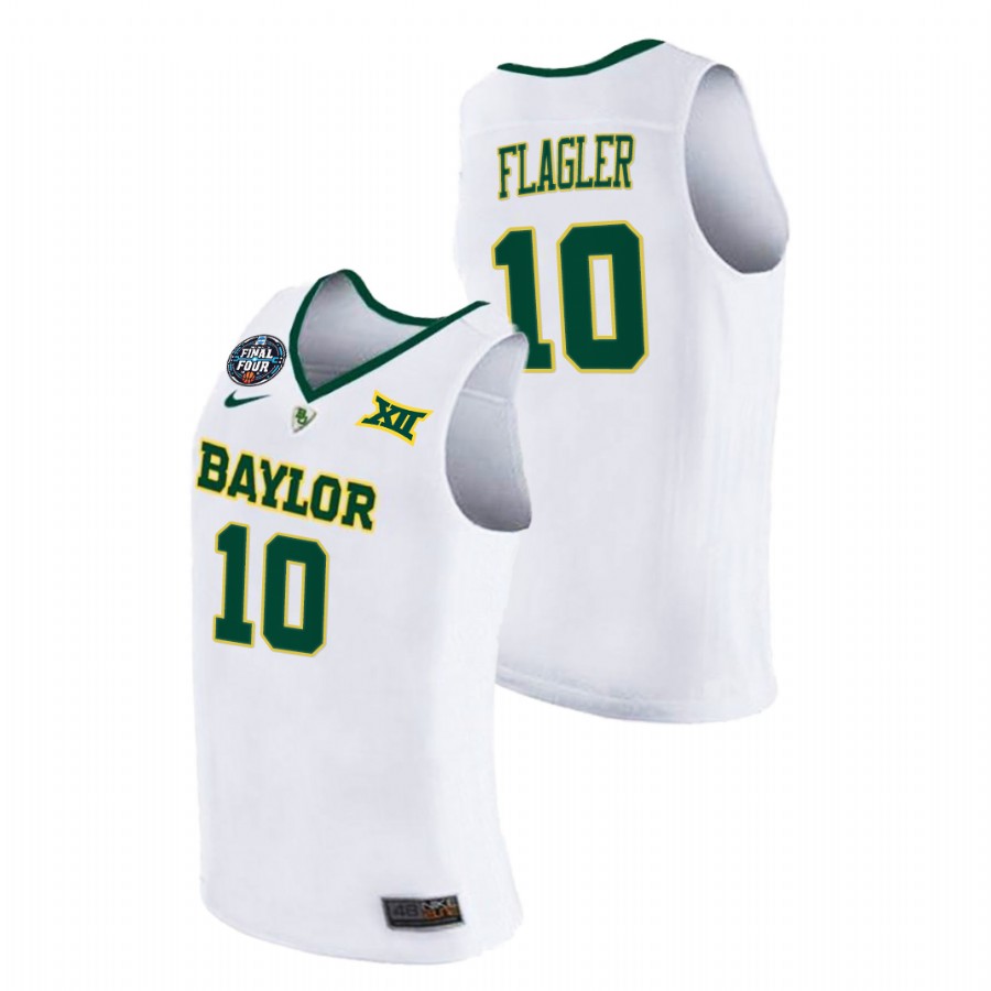 Men's Baylor Bears Adam Flagler Final Four 2021 Basketball Jersey White