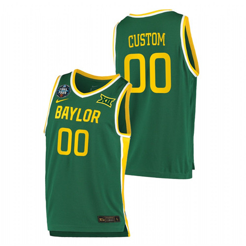 Men's Baylor Bears Custom Final Four 2021 Basketball Jersey Green