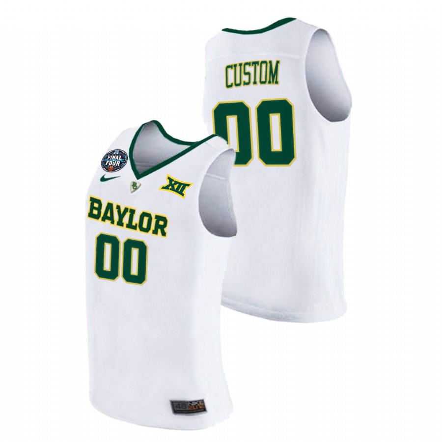 Men's Baylor Bears Custom Final Four 2021 Basketball Jersey White