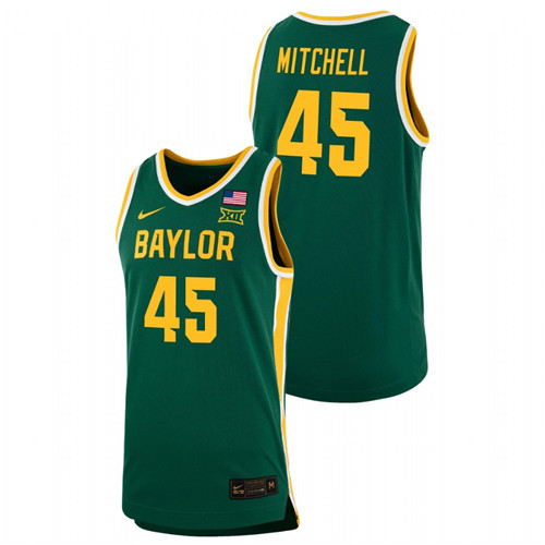 Men's Baylor Bears Davion Mitchell Replica Basketball Jersey Green